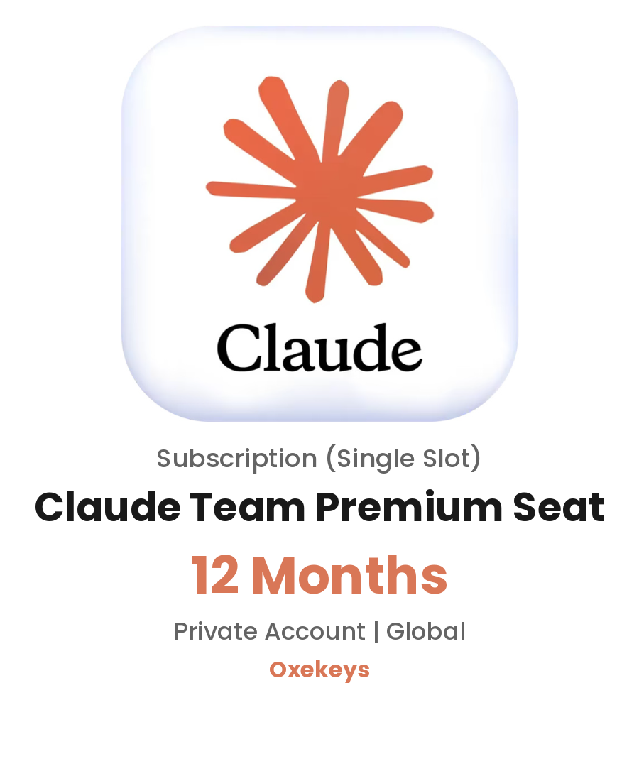 Claude Team Premium Seat 12 months Claude Team Premium Seat 12 months single slot